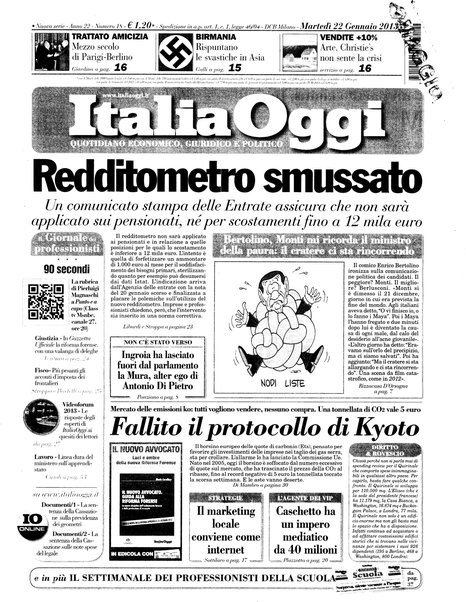 Italia oggi : quotidiano di economia finanza e politica